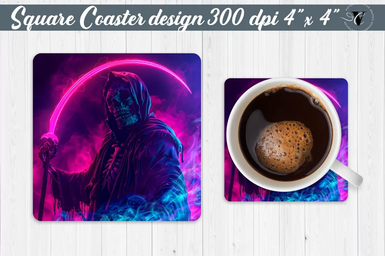 Square Coaster | Neon | Halloween coaster