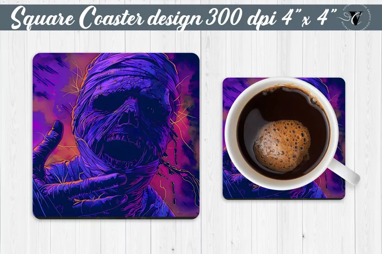 Square Coaster | Neon | Halloween coaster