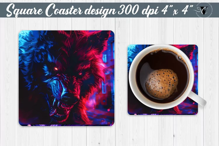 Square Coaster | Neon | Halloween coaster