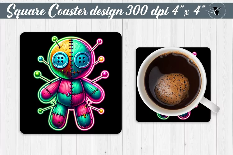 Square Coaster | Neon | Halloween coaster