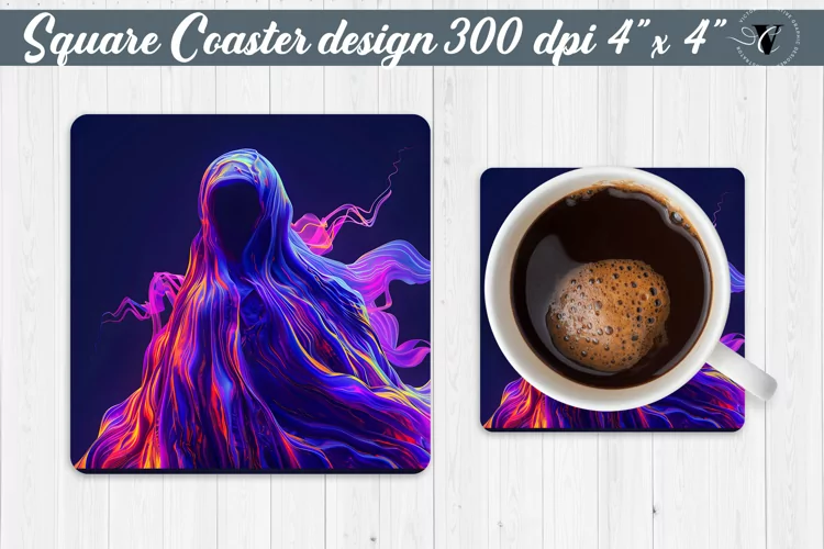 Square Coaster | Neon | Halloween coaster