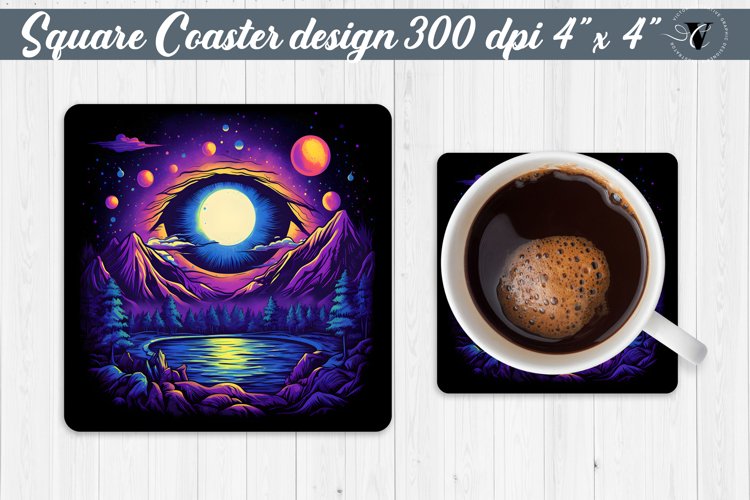 Square Coaster | Neon | Halloween coaster