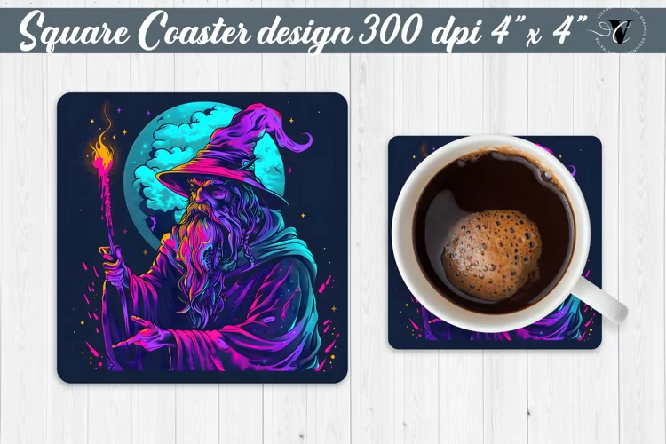 Square Coaster | Neon | Halloween coaster