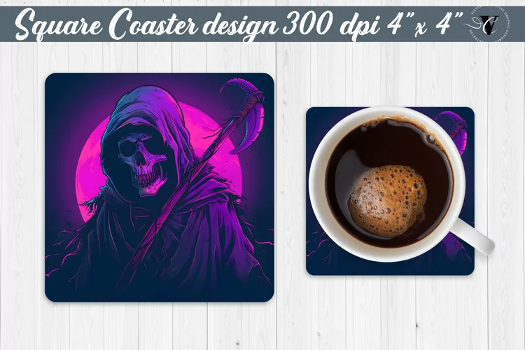 Square Coaster | Neon | Halloween coaster