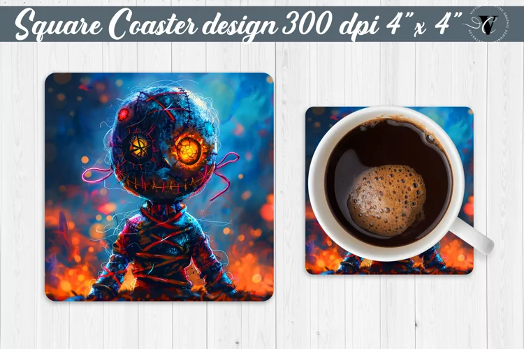 Square Coaster | Neon | Halloween coaster