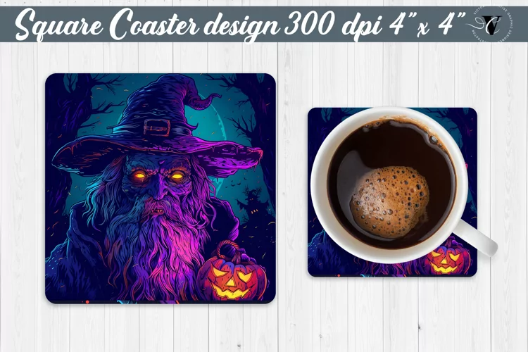 Square Coaster | Neon | Halloween coaster