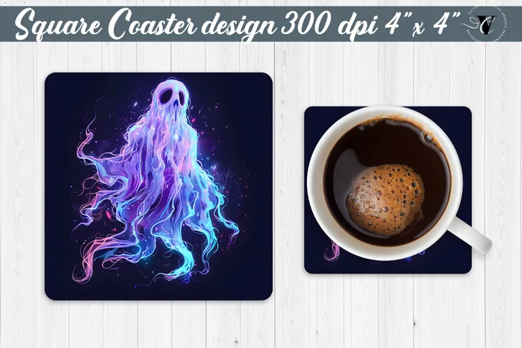 Square Coaster | Neon | Halloween coaster
