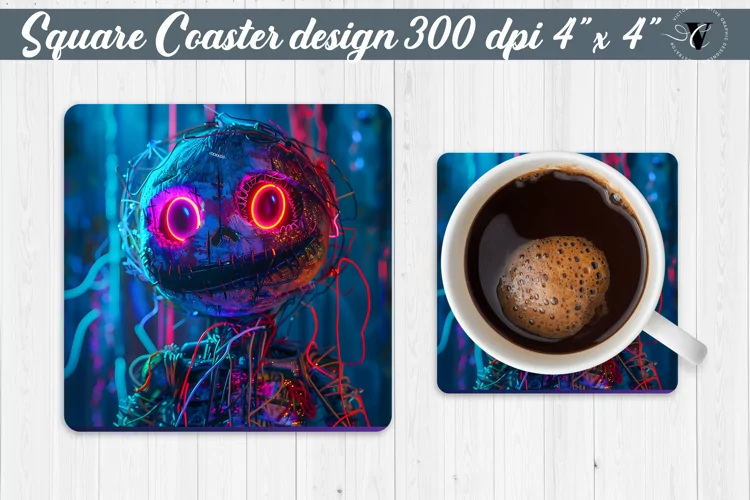 Square Coaster | Neon | Halloween coaster