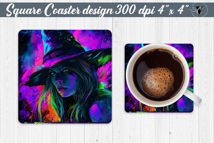 Square Coaster | Neon | Halloween coaster