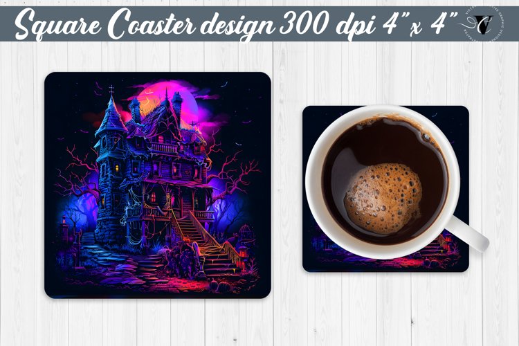 Square Coaster | Neon | Halloween coaster