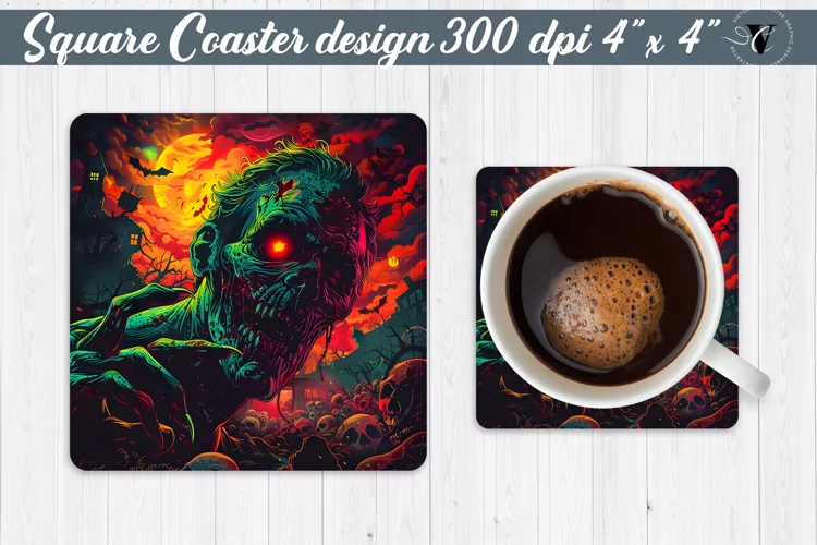 Square Coaster | Neon | Halloween coaster