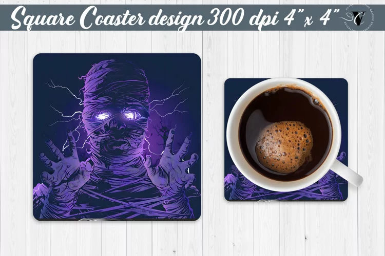 Square Coaster | Neon | Halloween coaster