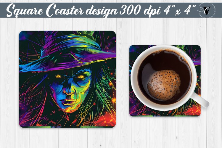 Square Coaster | Neon | Halloween coaster