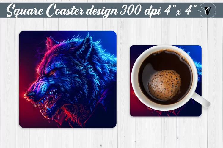 Square Coaster | Neon | Halloween coaster