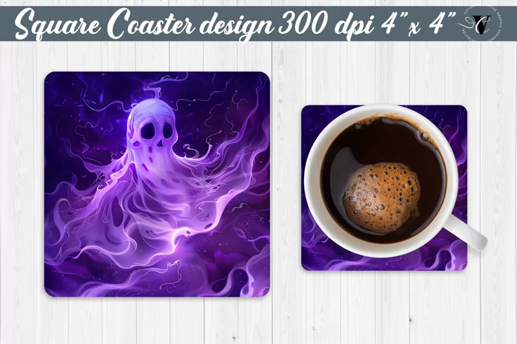 Square Coaster | Neon | Halloween coaster