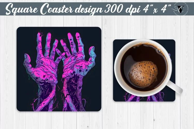 Square Coaster | Neon | Halloween coaster