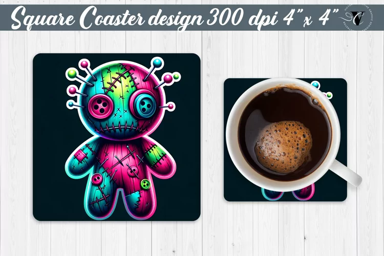 Square Coaster | Neon | Halloween coaster