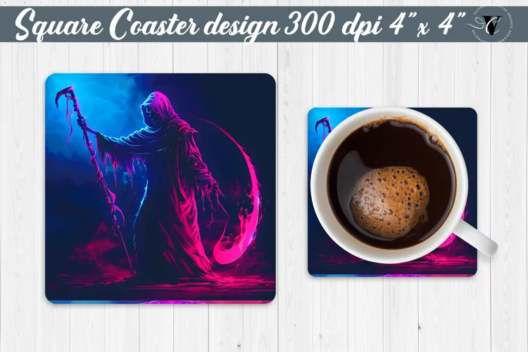 Square Coaster | Neon | Halloween coaster