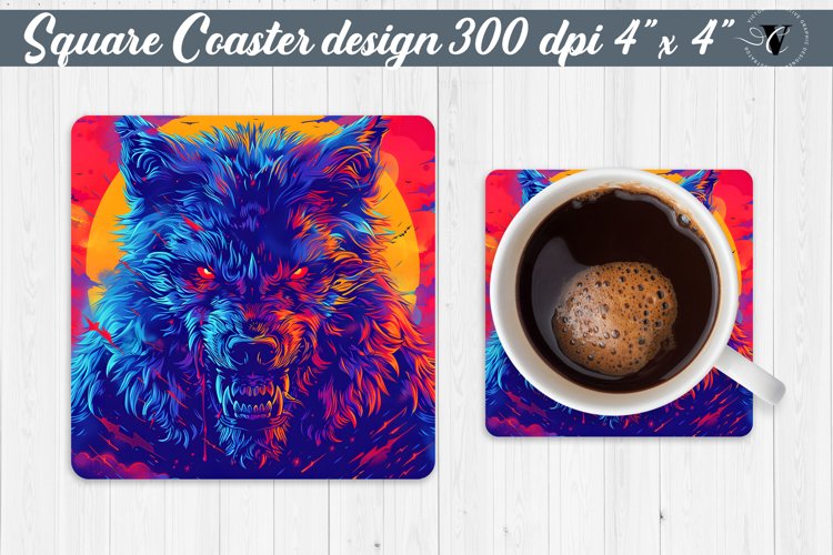 Square Coaster | Neon | Halloween coaster