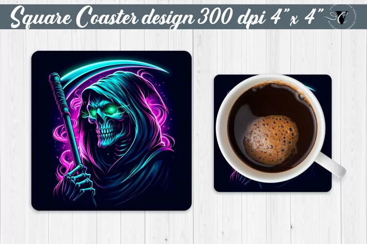 Square Coaster | Neon | Halloween coaster