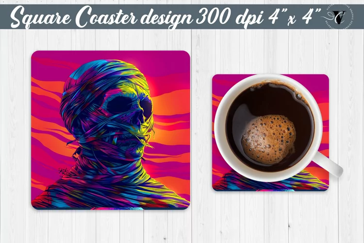 Square Coaster | Neon | Halloween coaster