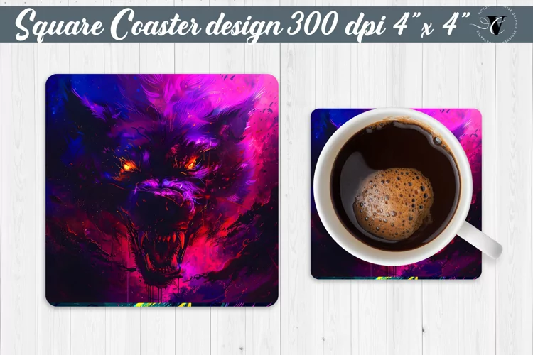 Square Coaster | Neon | Halloween coaster