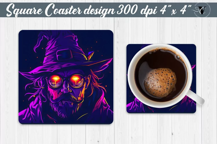 Square Coaster | Neon | Halloween coaster