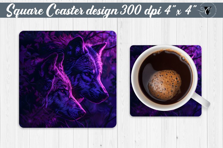 Square Coaster | Neon | Halloween coaster