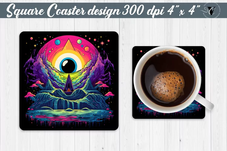 Square Coaster | Neon | Halloween coaster