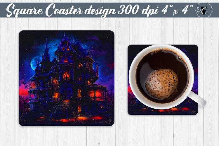Square Coaster | Neon | Halloween coaster