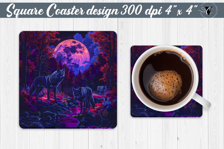 Square Coaster | Neon | Halloween coaster