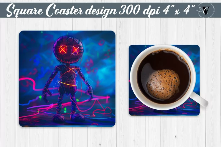 Square Coaster | Neon | Halloween coaster