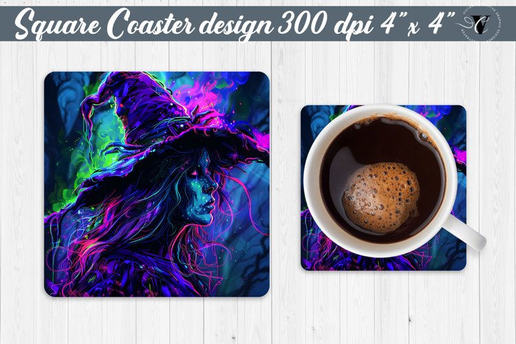 Square Coaster | Neon | Halloween coaster