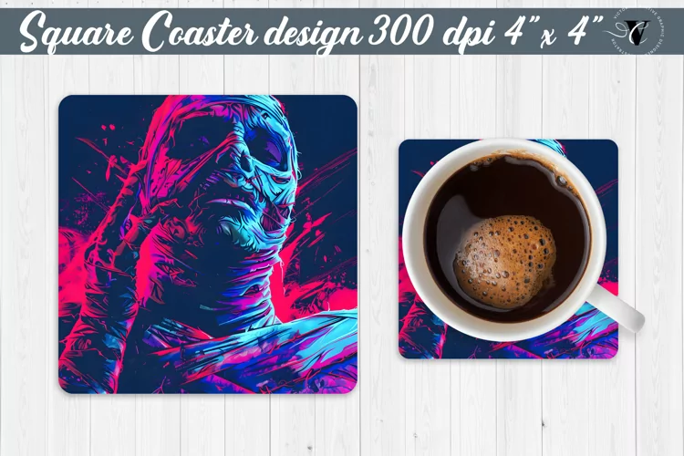 Square Coaster | Neon | Halloween coaster