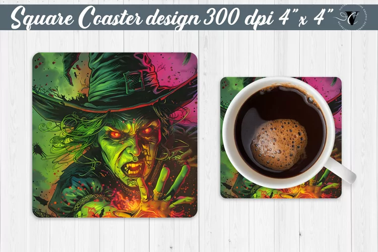 Square Coaster | Neon | Halloween coaster