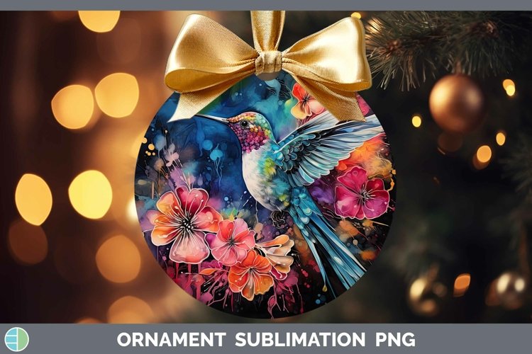 Neon Hummingbird Ornament Sublimation Bauble Designs