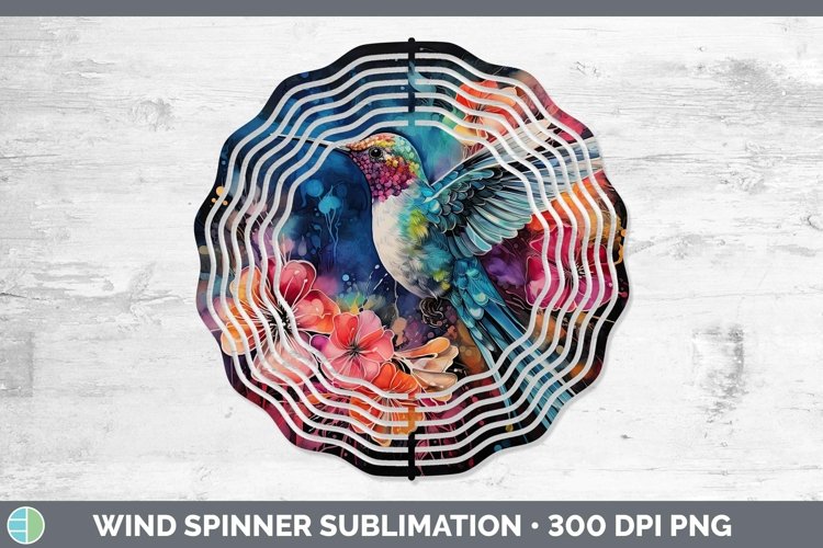 Neon Hummingbird Wind Spinner Sublimation Spinner Designs