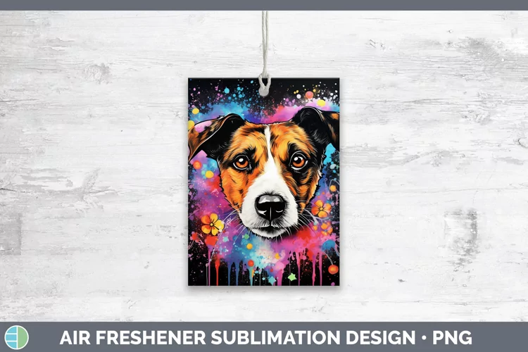 Neon Jack Russell Terrier Air Freshener Sublimation Car Fres