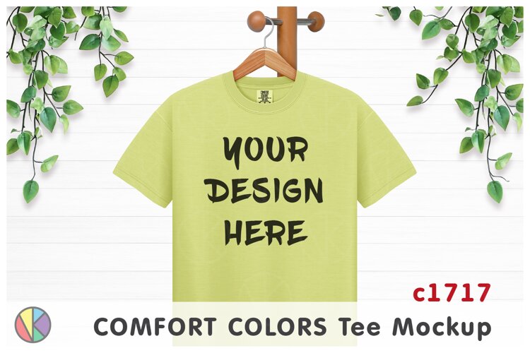 Neon Lemon Comfort Colors 1717 T-Shirt Mockup.