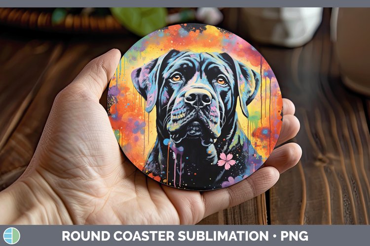 Neon Mastiff Round Coaster Sublimation Coaster Designs