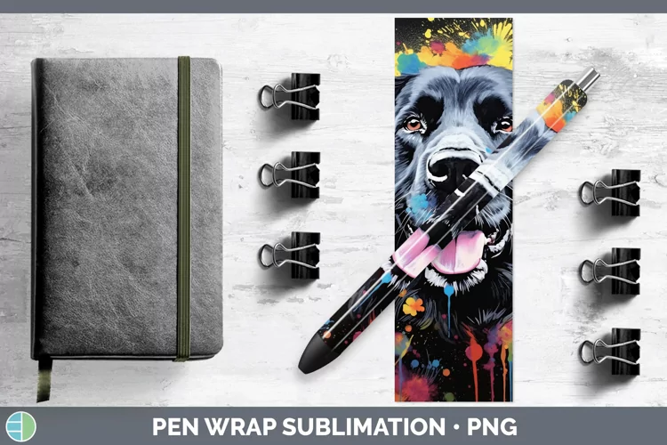 Neon Newfoundland Pen Wrap Sublimation Epoxy Pen Designs