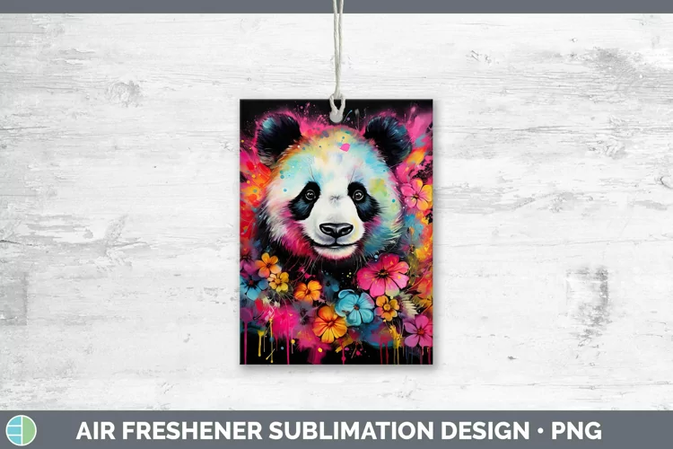 Neon Panda Air Freshener Sublimation Car Freshener Designs