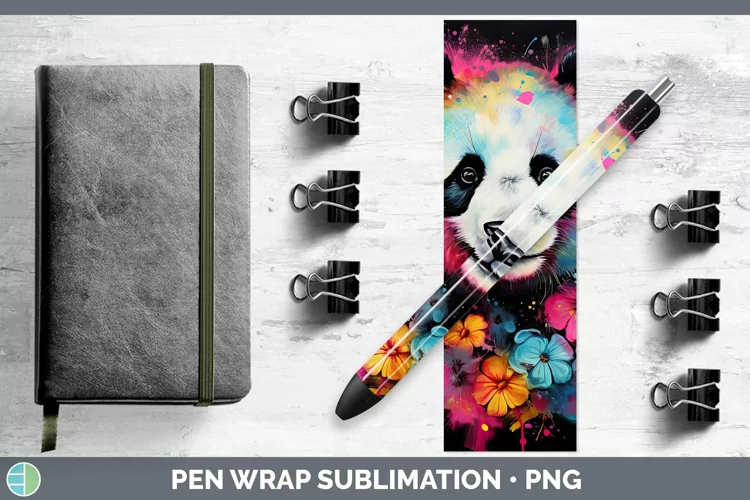 Neon Panda Pen Wrap Sublimation Epoxy Pen Designs