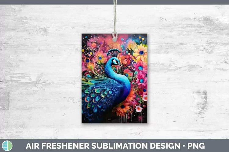 Neon Peacock Air Freshener Sublimation Car Freshener Designs