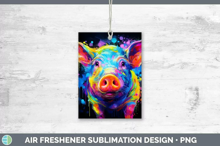 Neon Pig Air Freshener Sublimation Car Freshener Designs