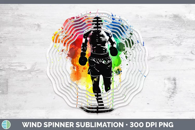 Neon Rainbow Male Boxer Wind Spinner Sublimation Spinner Des