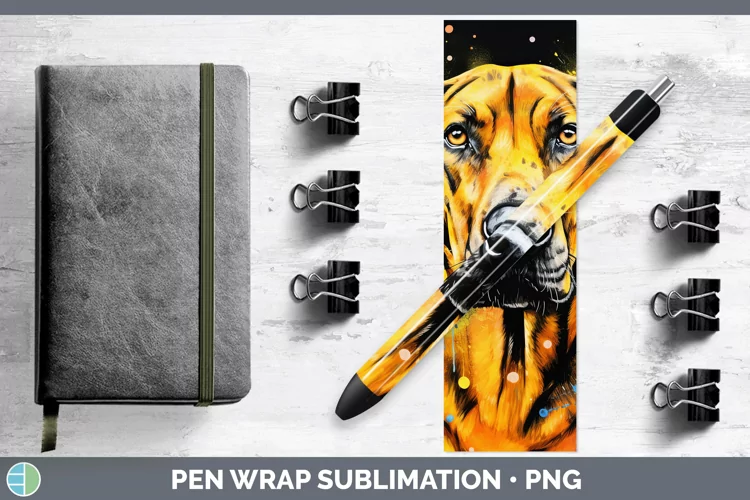 Neon Rhodesian Ridgeback Pen Wrap Sublimation Epoxy Pen Desi