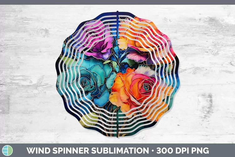 Neon Rose Wind Spinner Sublimation Spinner Designs
