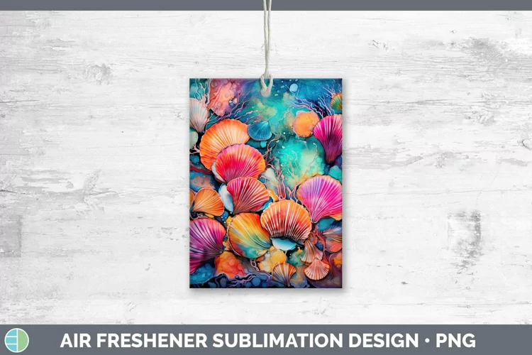 Neon Seashell Air Freshener Sublimation Car Freshener Design