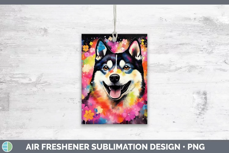 Neon Shiba Inu Air Freshener Sublimation Car Freshener Desig